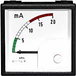 Square switch panel meters compliant with DIN 43700